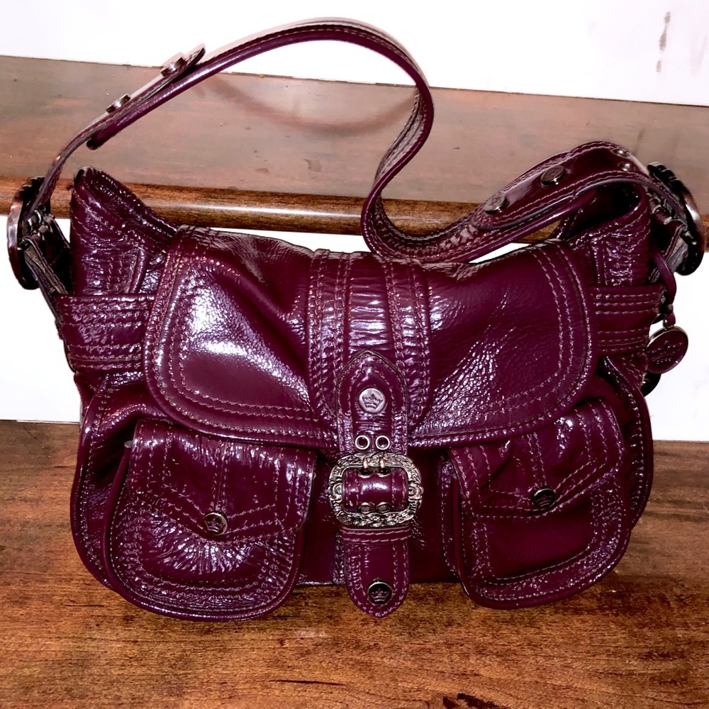 βSOLDβπHPπTRENDING Gianni Bini Plum Leather Bag - Picture 1 of 7